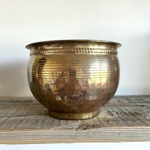 Solid brass planter pot
